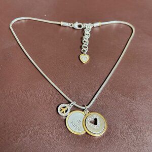 Brighton retired B Happy Triple Pendant Necklace